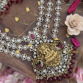 Layered Lakshmi Victorian Diamond Neckpiece -Red -VV1889